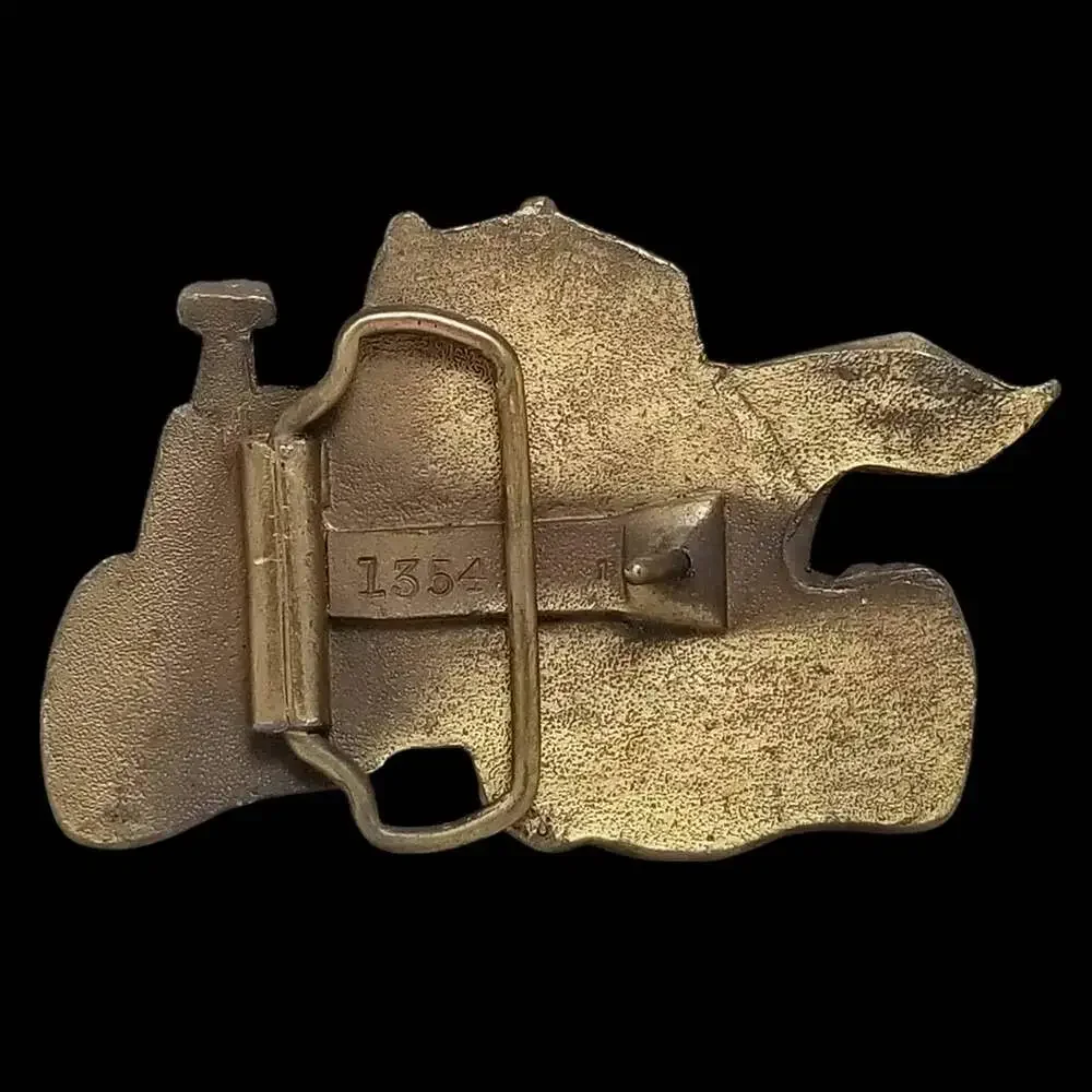 Vintage Belt Buckle‎ Brass Bulldozer Heavy Equipment Earth Mover Construction